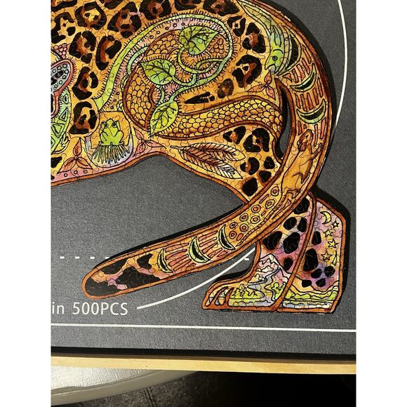 Liberty Puzzles Classic Wooden Jigsaw Puzzle | Jaguar by artist Sue Coccia | EUC - Picture 7 of 7